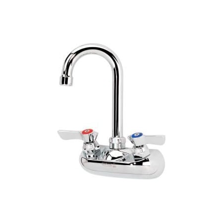 Krowne Krowne 10-400L - Silver Series 4" Center Wall Mount Faucet, 3-1/2" Gooseneck Spout 10-400L
